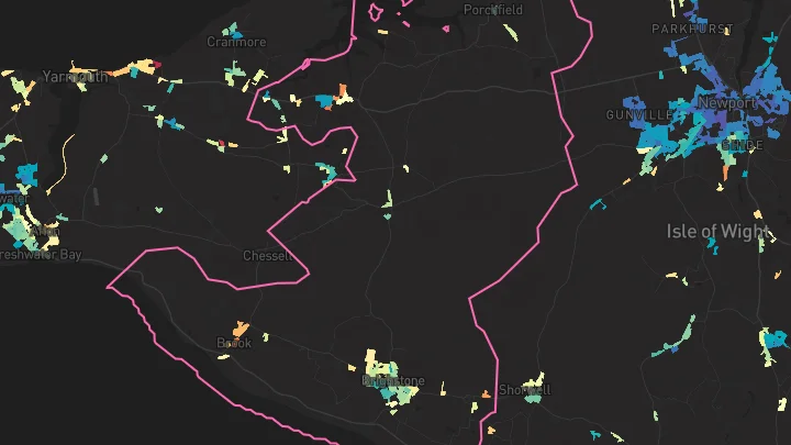 House price heatmap showing property values across Brighstone