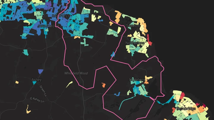 House price heatmap showing property values across Ryde