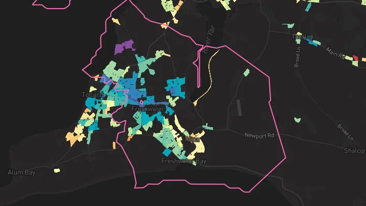 House price heatmap showing property values across Freshwater