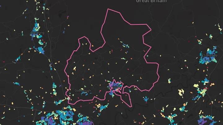 House price heatmap showing property values across Longridge