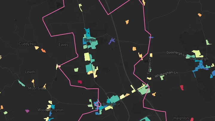 House price heatmap showing property values across Broughton