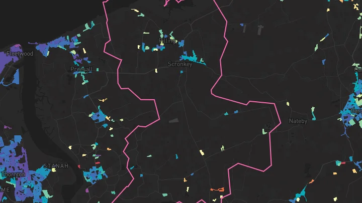 House price heatmap showing property values across Pilling