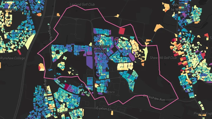 House price heatmap showing property values across Buckshaw Village