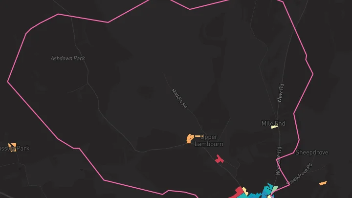 House price heatmap showing property values across Lambourn