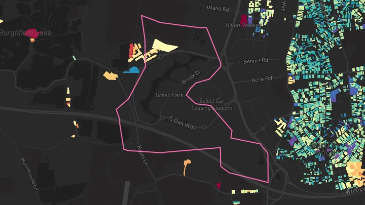 House price heatmap showing property values across Reading