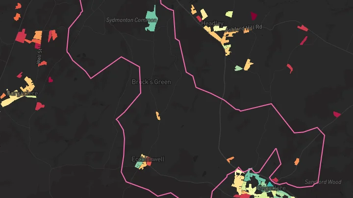 House price heatmap showing property values across Ecchinswell