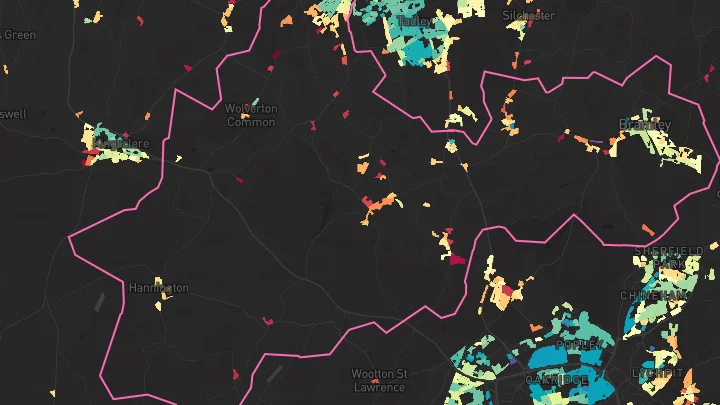 House price heatmap showing property values across Bramley