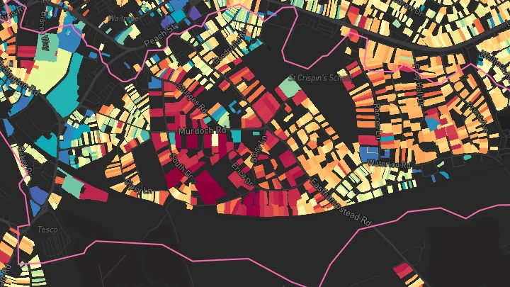 House price heatmap showing property values across Wokingham