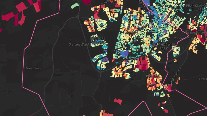 House price heatmap showing property values across Haywards Heath