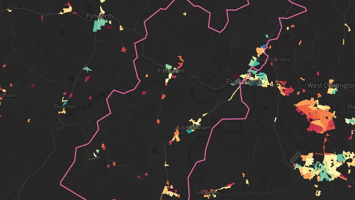House price heatmap showing property values across Codmore Hill