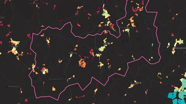 House price heatmap showing property values across Capel