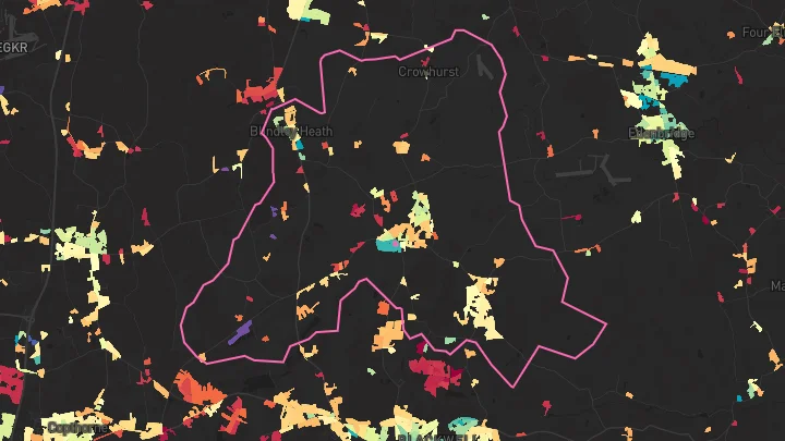 House price heatmap showing property values across Lingfield