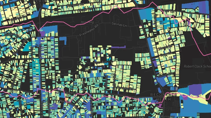 House price heatmap showing property values across Chadwell Heath