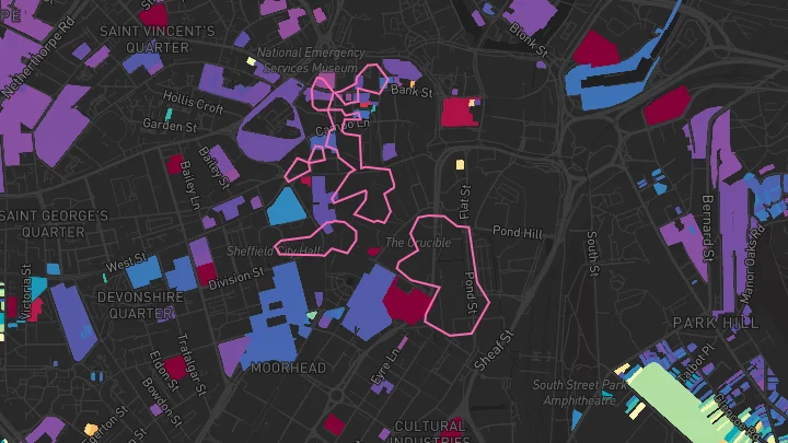 House price heatmap showing property values across Sheffield