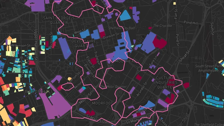 House price heatmap showing property values across Sheffield