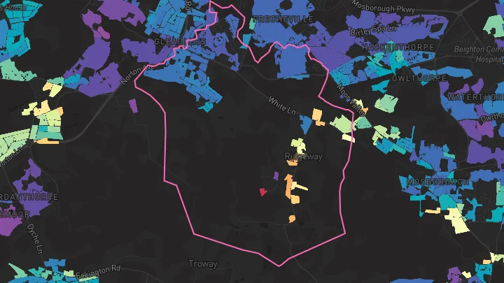 House price heatmap showing property values across Sheffield