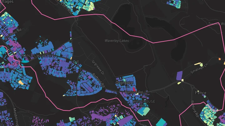 House price heatmap showing property values across Sheffield