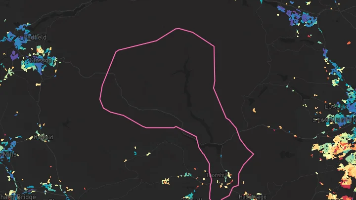 House price heatmap showing property values across Bamford