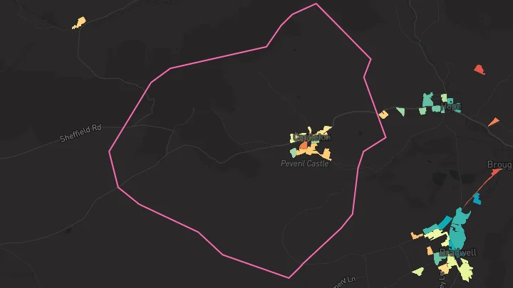 House price heatmap showing property values across Castleton