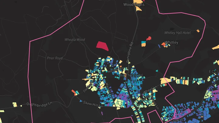 House price heatmap showing property values across Grenoside