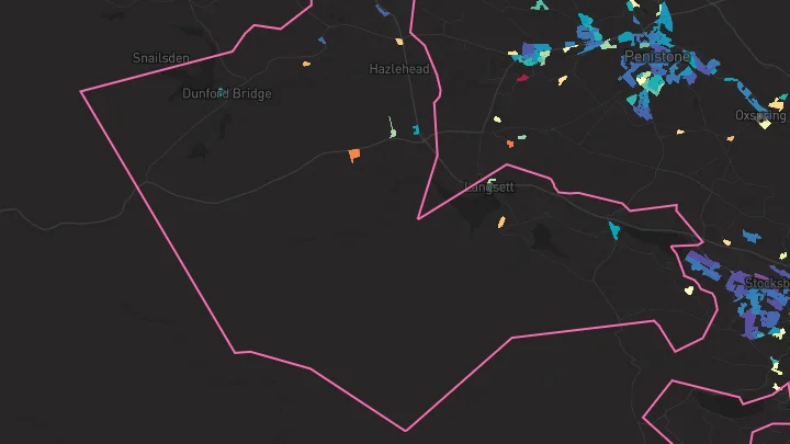 House price heatmap showing property values across Crow Edge