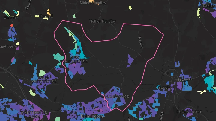 House price heatmap showing property values across New Whittington