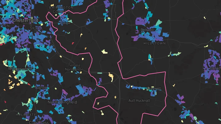 House price heatmap showing property values across Calow