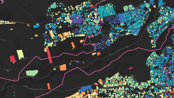House price heatmap showing property values across Sheffield