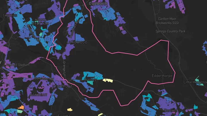 House price heatmap showing property values across Ardsley
