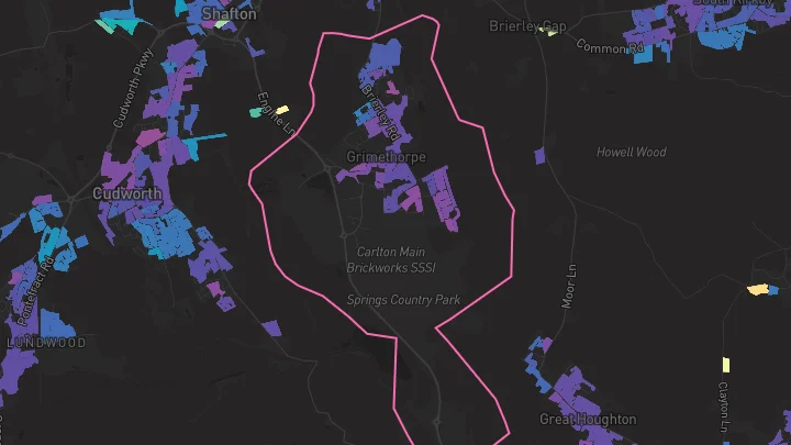 House price heatmap showing property values across Grimethorpe