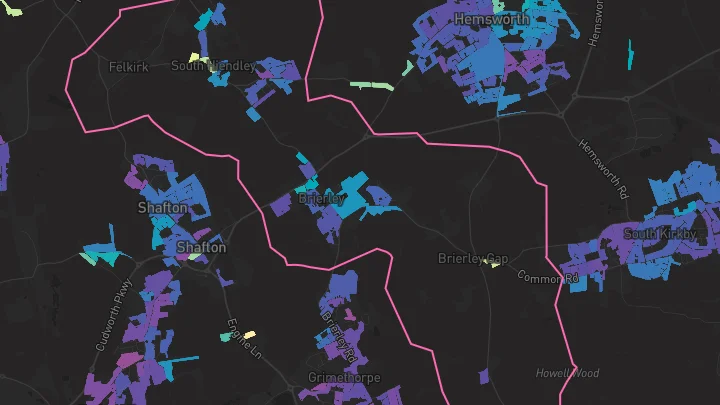 House price heatmap showing property values across Brierley