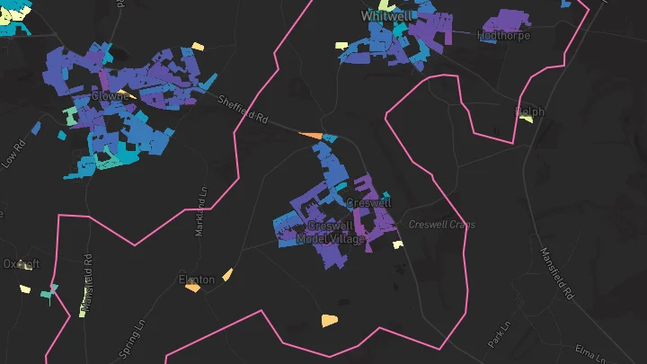 House price heatmap showing property values across Creswell