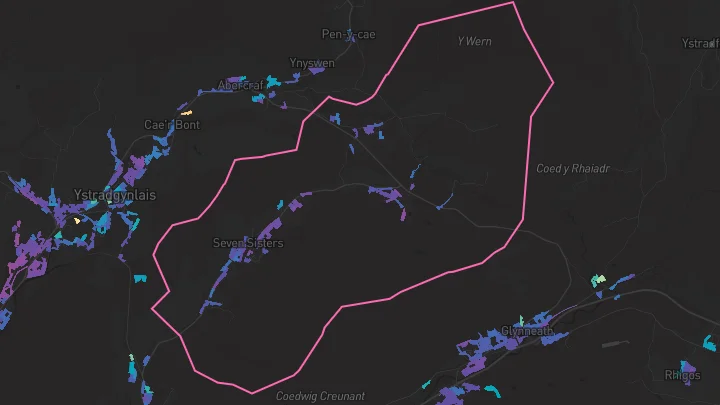 House price heatmap showing property values across Seven Sisters