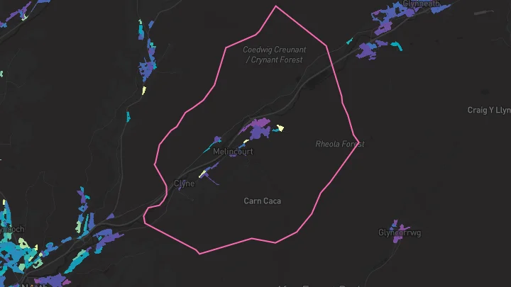House price heatmap showing property values across Resolven