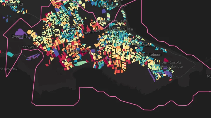 House price heatmap showing property values across Mumbles