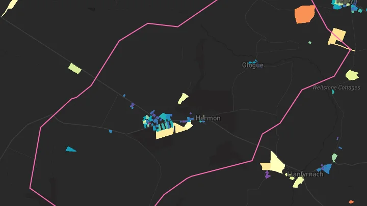House price heatmap showing property values across Hermon