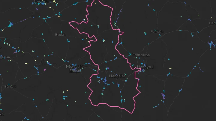 House price heatmap showing property values across Velindre