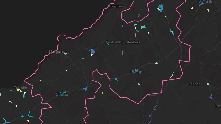 House price heatmap showing property values across Cross Inn