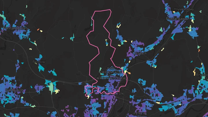 House price heatmap showing property values across Morriston