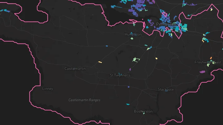 House price heatmap showing property values across Freshwater East