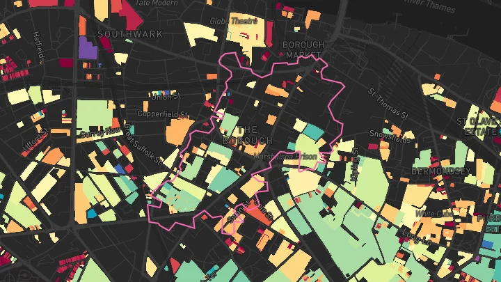 House price heatmap showing property values across Borough