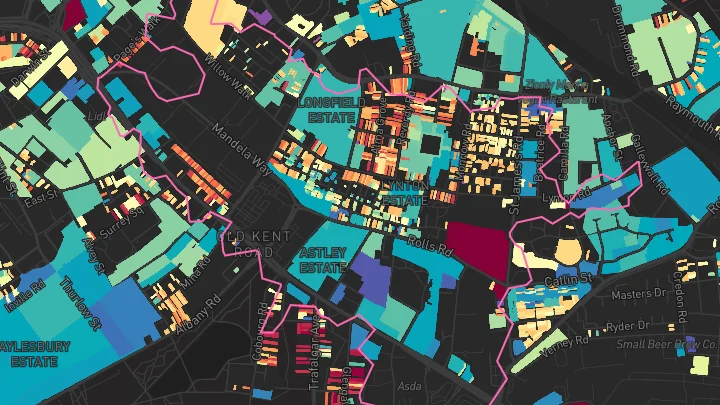 House price heatmap showing property values across London Bridge