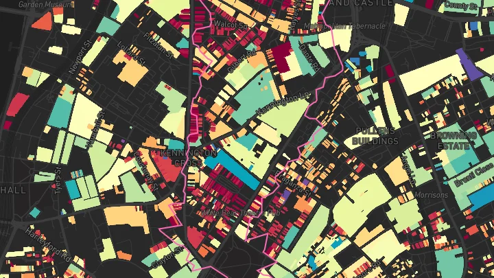 House price heatmap showing property values across Kennington