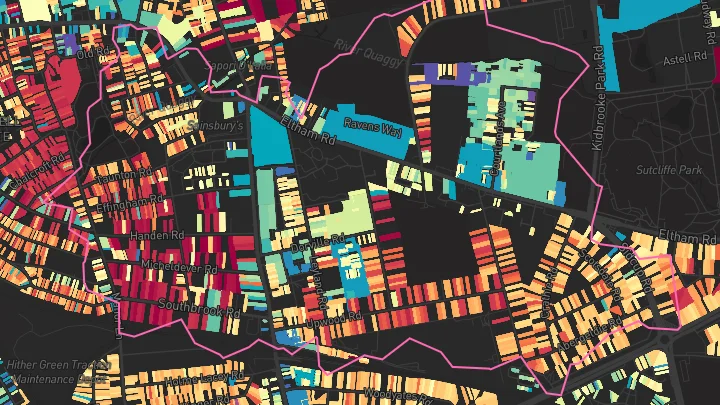 House price heatmap showing property values across Lee