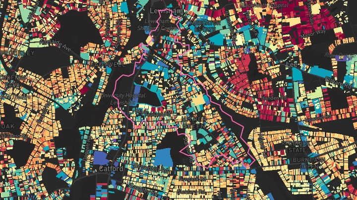 House price heatmap showing property values across Hither Green