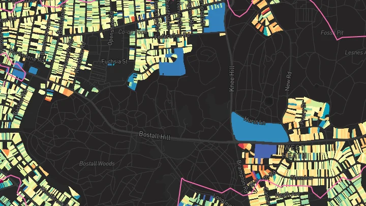 House price heatmap showing property values across Abbey Wood
