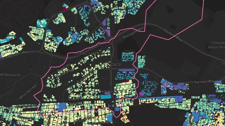 House price heatmap showing property values across Abbey Wood