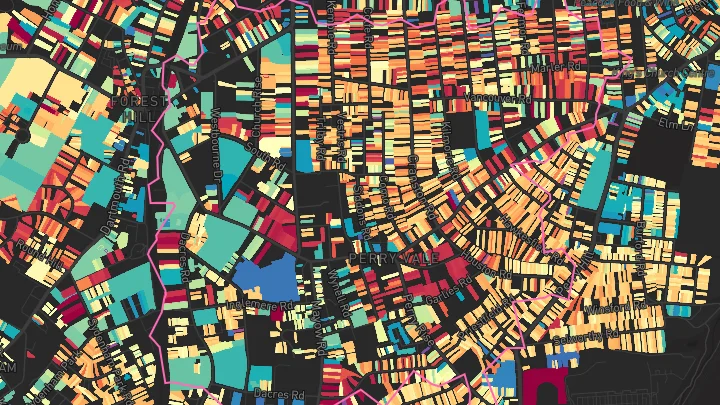 House price heatmap showing property values across Forest Hill