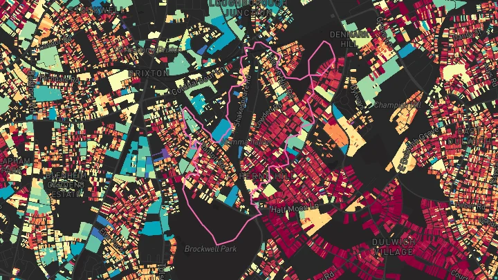 House price heatmap showing property values across Herne Hill