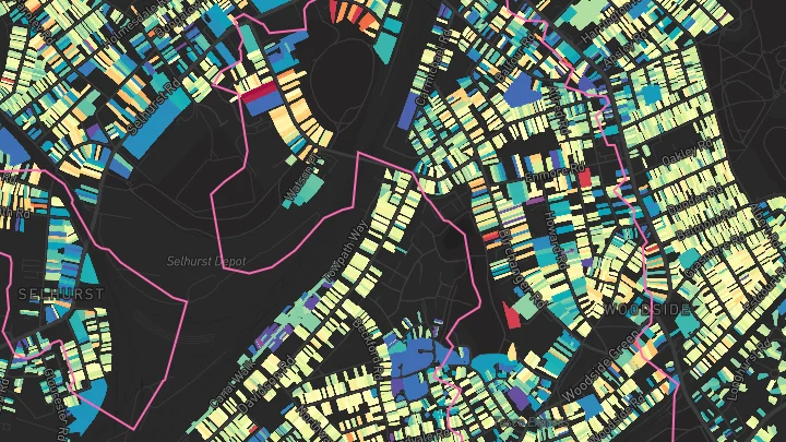House price heatmap showing property values across Norwood Junction